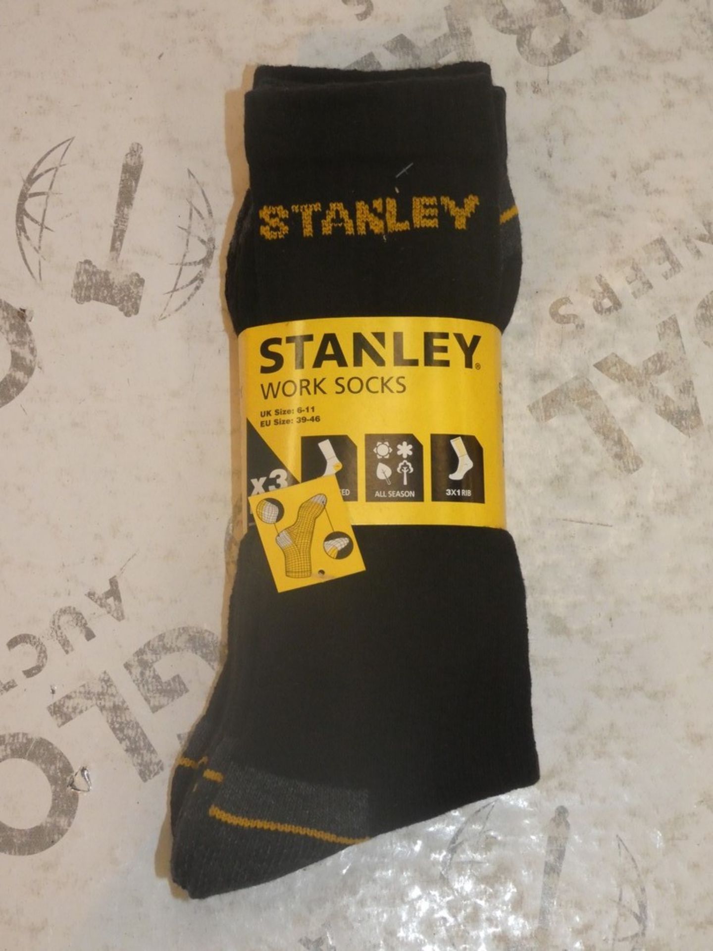 Lot to Contain 5 Brand New Packs of Stanley Work Socks Size 6 - 11 Combined RRP £60