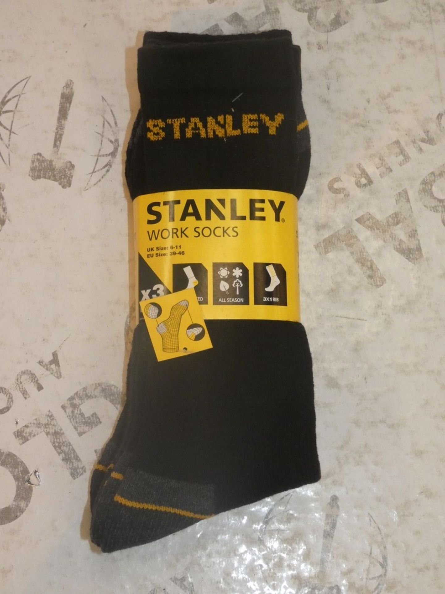 Lot to Contain 5 Brand New Packs of Stanley Work Socks Size 6 - 11 Combined RRP £60