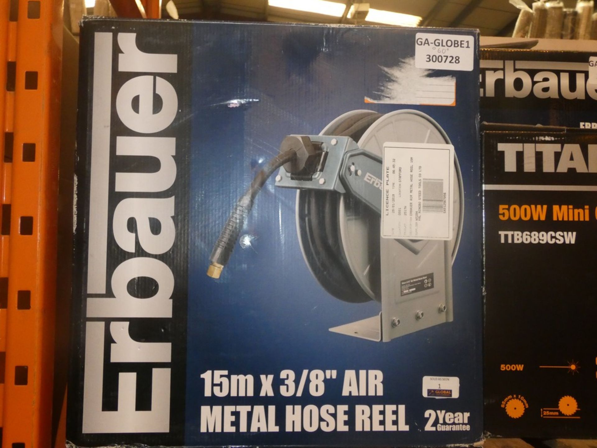 Erbauer 15m Air Metal Hose Reel RRP £60