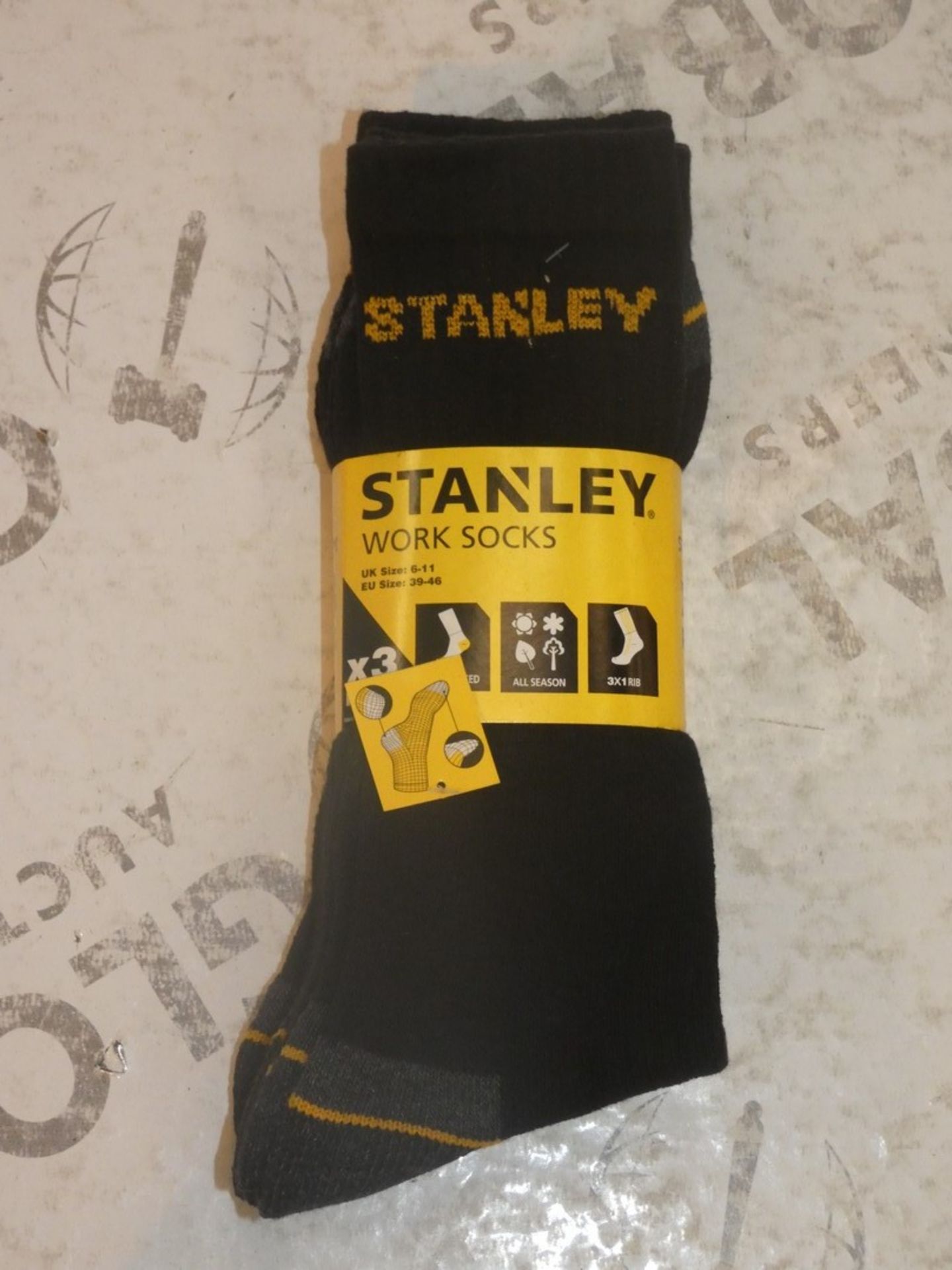 Lot to Contain 5 Brand New Packs of Stanley Work Socks Size 6 - 11 Combined RRP £60