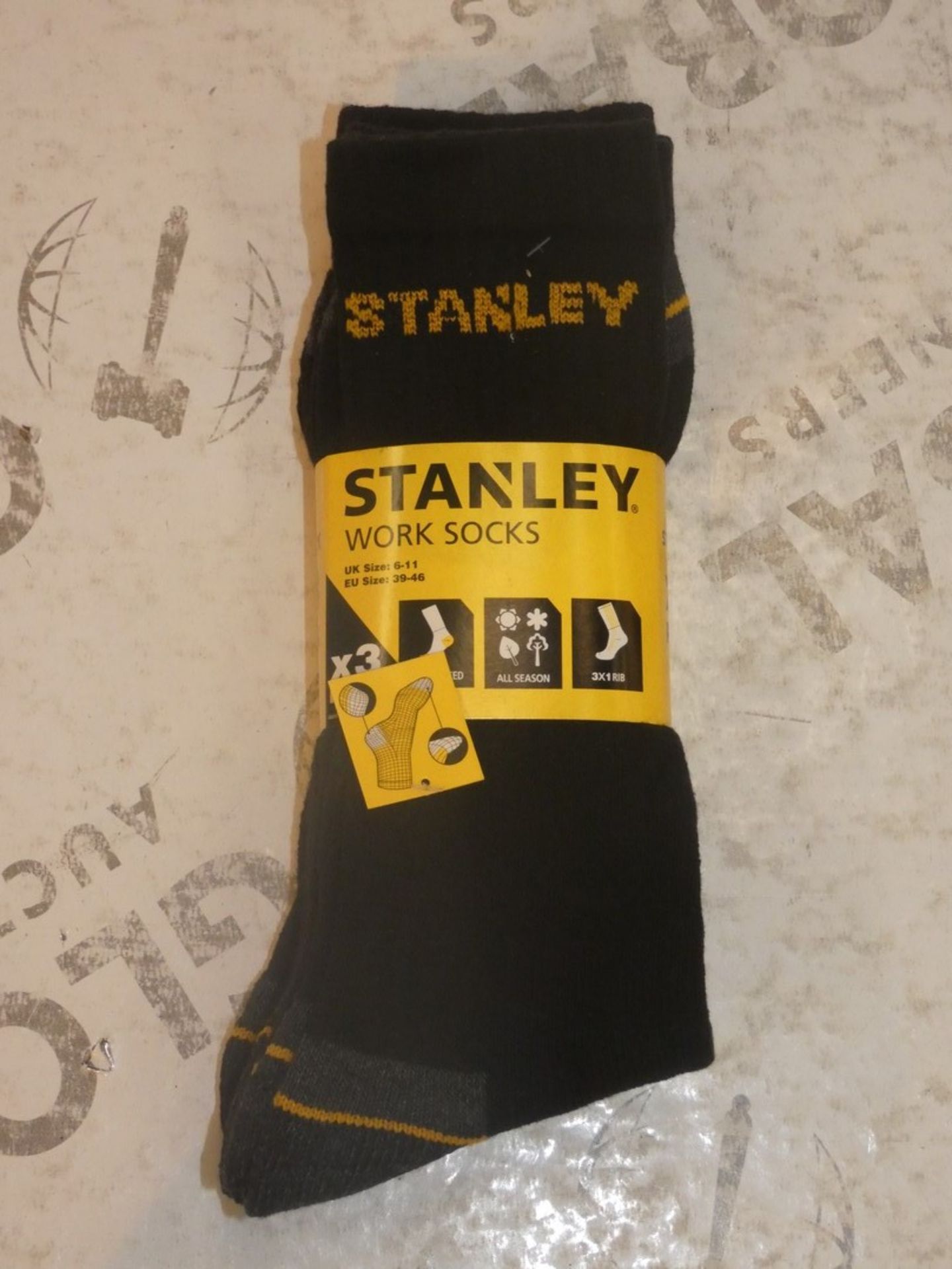 Lot to Contain 5 Brand New Packs of Stanley Work Socks Size 6 - 11 Combined RRP £60