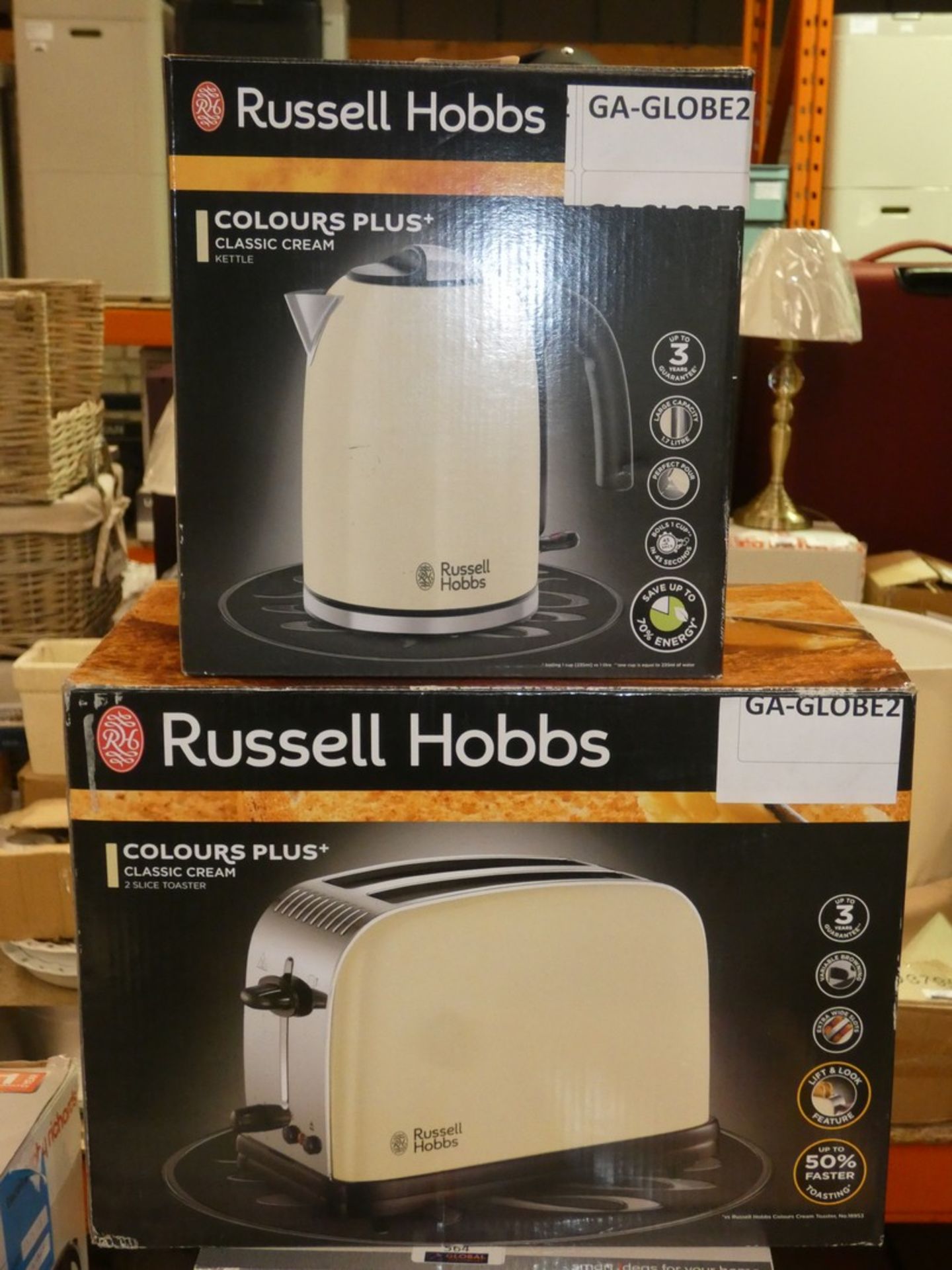 Boxed Morphy Richards Classic Cream Colours Plus Pack to Include Kettle and Toaster Combined RRP £