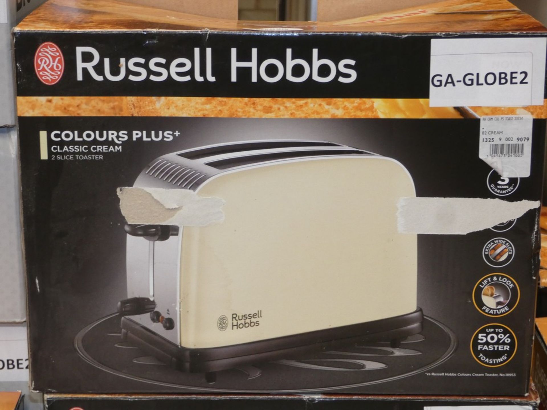 Boxed Russell Hobbs Colours Plus Classic Cream 2 Slice Toasters RRP £30 Each