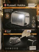 Assorted Items to Include 1 Russell Hobbs Adventure Brush and Polish Toaster and 1 Russell Hobbs