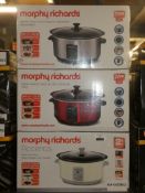 Assorted Items to include 1 Morphy Richards Sear and Stew Slow Cookers in Stainless Steel and Red