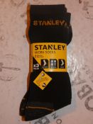 Lot to Contain 10 Packs of 3 Stanley Size UK6-11 Reinforced Work Socks RRP£60 Combined