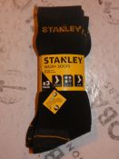 Lot to Contain 10 Packs of 3 Stanley Size UK6-11 Reinforced Work Socks RRP£60 Combined