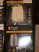 Lot to Contain 2 Boxed Russell Hobbs Assorted Buckingham Classic Cream Kettles Combined RRP£65