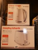 Boxed Morphy Richards Dimensions Pack to Include a 1.5ltr Jug Kettle In White and a 2 Slice