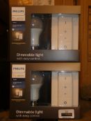 Lot to Contain 2 Boxed Phillips Hue Wireless Dimming Kits Combined RRP£50