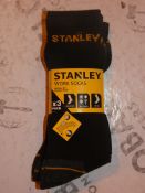 Lot to Contain 10 Packs of 3 Stanley Size UK6-11 Reinforced Work Socks RRP£60 Combined