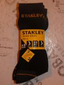 Lot to Contain 10 Packs of 3 Stanley Size UK6-11 Reinforced Work Socks RRP£60 Combined