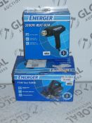 Lot to Contain 2 Boxed Assorted Energer Power Tools to Include a 2000w Heat Gun and a 710w Planer