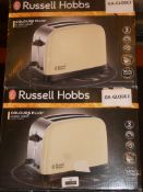 Lot to Contain 2 Boxed Russell Hobbs Classic Cream Colours Plus 2 Slice Toasters Combined RRP£60