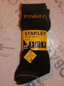 Lot to Contain 10 Packs of 3 Stanley Size UK6-11 Reinforced Work Socks RRP£60 Combined