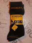 Lot to Contain 10 Packs of 3 Stanley Size UK6-11 Reinforced Work Socks RRP£60 Combined