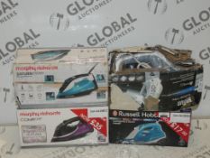 Assorted items to Include 1 Morphy Richards Steam Iron, 1 Morphy Richards Comfy Grips, 1 Russell