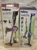 Assorted Items to Include 1 Beldray 2in1 Cordless Quick Vac Light and 1 Beldray 2in1 Turbo Flex