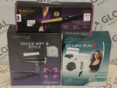 Assorted Items to Include 1 Babyliss Flawless Smooth Shiney Curl Wand, 1 Remington Shine Therapy