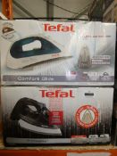 Assorted Items to Include 1 Tefal Comfy Glide Iron and 1 Tefal Prima Gliss Iron RRP£35each