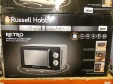 Russell Hobbs Retro Compact Classic Noir Manual Microwave RRP£80