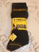 Lot to Contain 10 Brand New Packs of 3 Sizes UK 6-11 Reinforced Stanley Work Socks Combined RRP£60