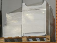 Pallet Containing 5 Assorted Gloss White Vanity Units and Wall Mounting Vanity Units Combined RRP £