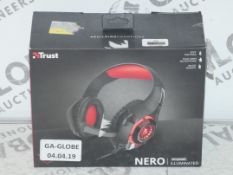 Lot to Contain 4 Assorted Pairs of Trust Nero and Carus Gaming Headphones with Microphone for PC and