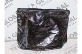 Brand New Mangotti Grigio Black Geniune Italian Leather Ladies Designer Handbag RRP £220