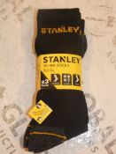 Lot to Contain 10 Brand New Packs of 3 Sizes UK 6-11 Reinforced Stanley Work Socks Combined RRP£60