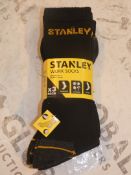 Lot to Contain 10 Brand New Packs of 3 Sizes UK 6-11 Reinforced Stanley Work Socks Combined RRP£60