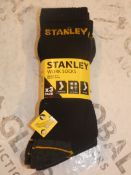 Lot to Contain 10 Brand New Packs of 3 Sizes UK 6-11 Reinforced Stanley Work Socks Combined RRP£60