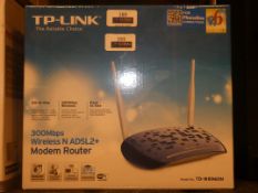 Lot to Contain 5 Boxed Brand New and Sealed TP Link 300MBPS Wireless NADSL2 Plus Modem Routers