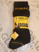 Lot to Contain 10 Brand New Packs of 3 Sizes UK 6-11 Reinforced Stanley Work Socks Combined RRP£60