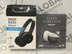 Boxed Assorted Pairs of JVC Bluetooth Wireless Headphones, Flat Foldable On Ear Headphones, HA-