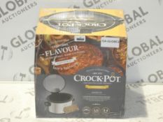 Boxed Crock Pot Original Lift and Serve 3.5ltr Hinged Lid Slow Cooker In Brushed Stainless Steel