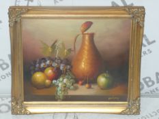 Fruit Selection - Artist, Pariay. Wooden Framed Painting Print, No Glass. Valued At Between £25-40