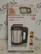 Boxed Morphy Richards 1.6L Soup Makers Stainless Steel RRP £70 Each