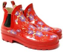 UK 4 Size Ladies Ankle Wellington Boots Red Colour (EU 37)