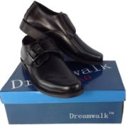 6 UK Size Men's Dream Walk Buckle Slip-on Black Shoes (JP 25.0)