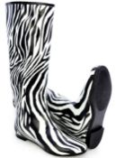 UK 6 Size Wellington Boots Tall Zebra Design Print (EU 39)