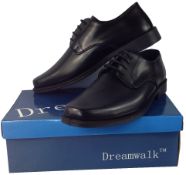 8 UK Size Men's Dream Walk Chisel Toe Lace-up Black Shoes (JP 26.0)