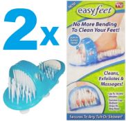 2x Easy Feet Cleaner / Scrubber No-Slip Shower Safety