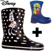 2x Kids Size Wellies - Teletubbies (UK 8 ) + Mickey Mouse (EU 26)