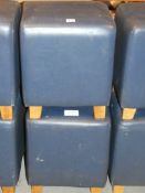 Lot to Contain 2 Blue Leather Pouffes