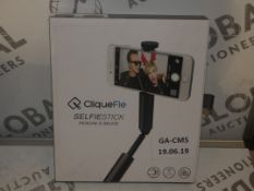 Boxed Clickify Selfie Sticks in Space Grey RRP£50e