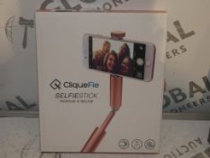 Boxed Clickify Selfie Sticks in Rose Gold RRP£50ea