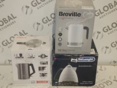 Boxed Assorted Cordless Jug Kettles To Include a Bosch 1.7llr Stainless Steel Cordless Jug Kettle, a