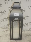 Boxed Gunmetal Grey Glass Lantern RRP£60