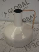 Boxed West Elm Gloss White Enamel Jug with Rose Gold Handle